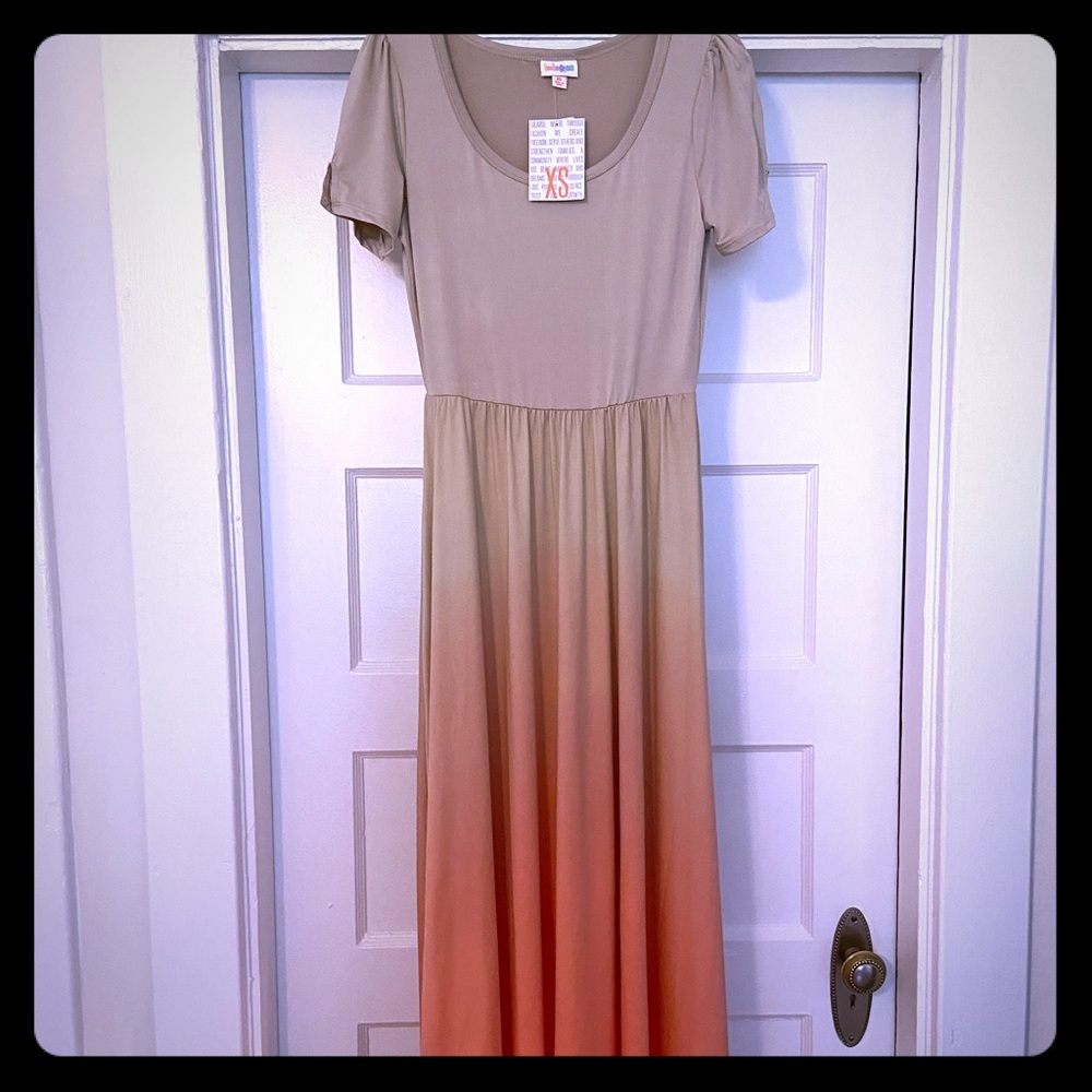 COPY - LuLaRoe Unicorn Riley Dress Gray Pink XS